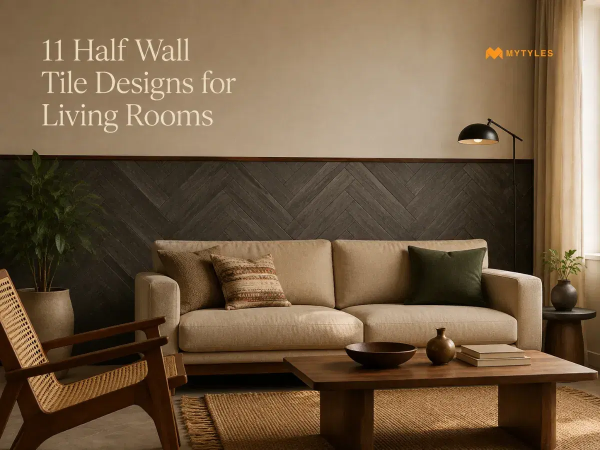 11 Half Wall Tile Designs for Living Rooms